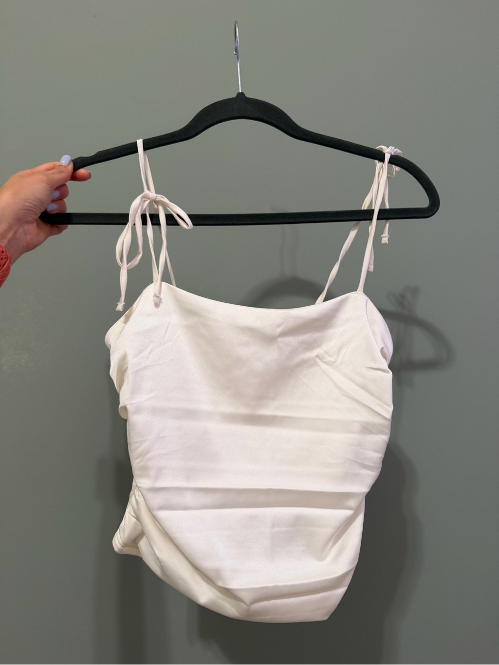 Hollister White Tie-Shoulder Cami